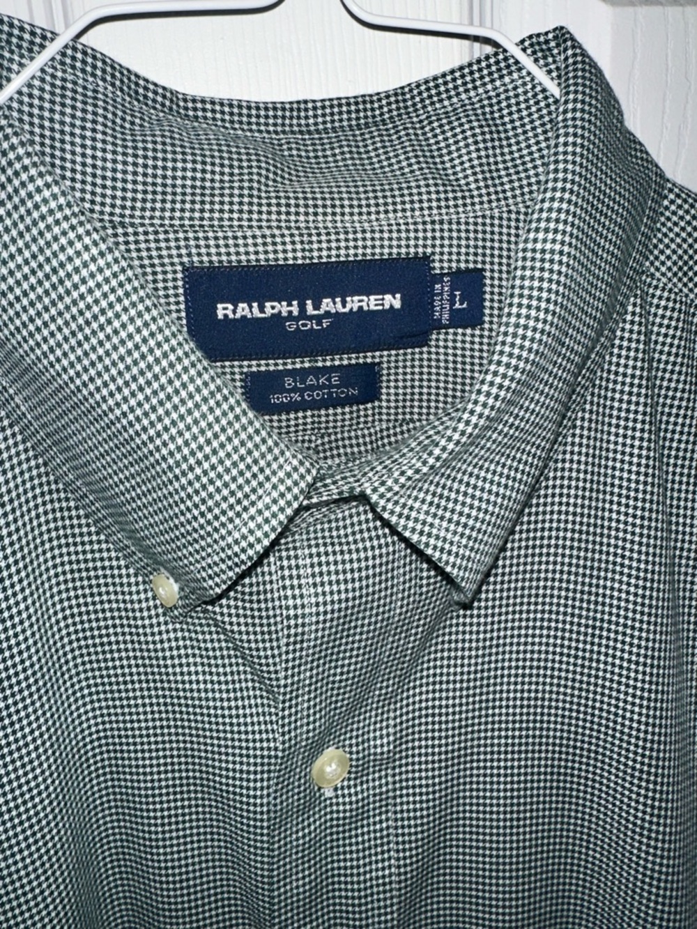 Ralph Lauren Small Green and White Check Button-Down Shirt